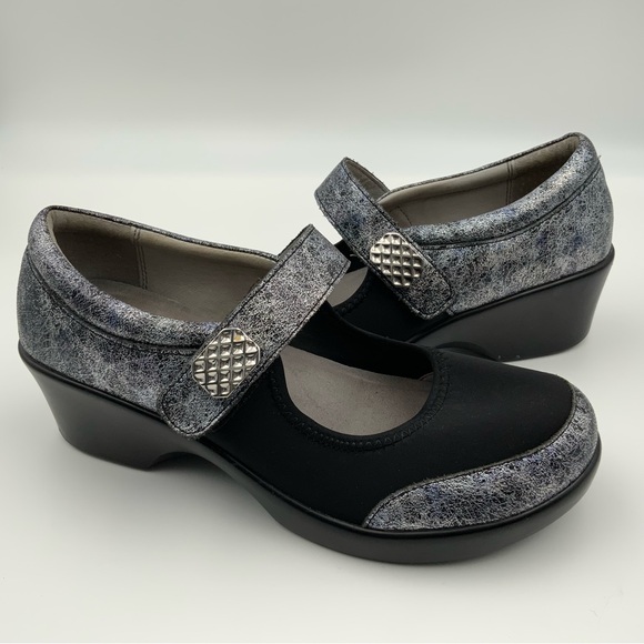Alegria Shoes - Alegria Maya Ice Ice Baby Mary Jane Style Mules. Black/Silver. Women’s Size 40.